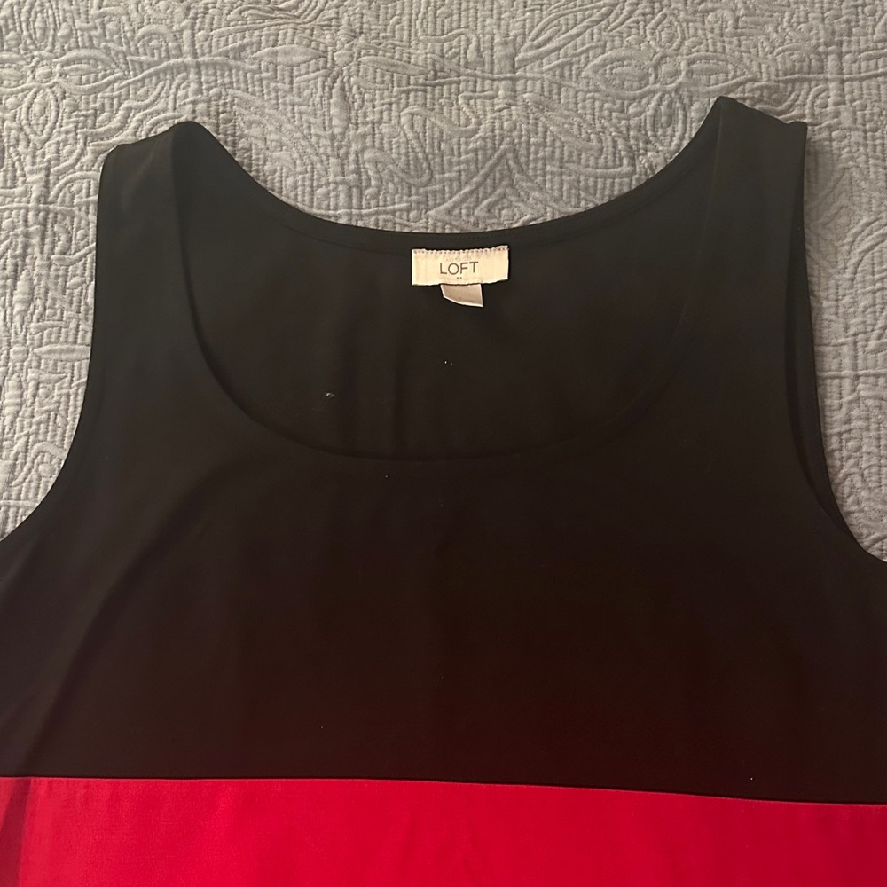 LOFT.  Tank style black and red summer dress.